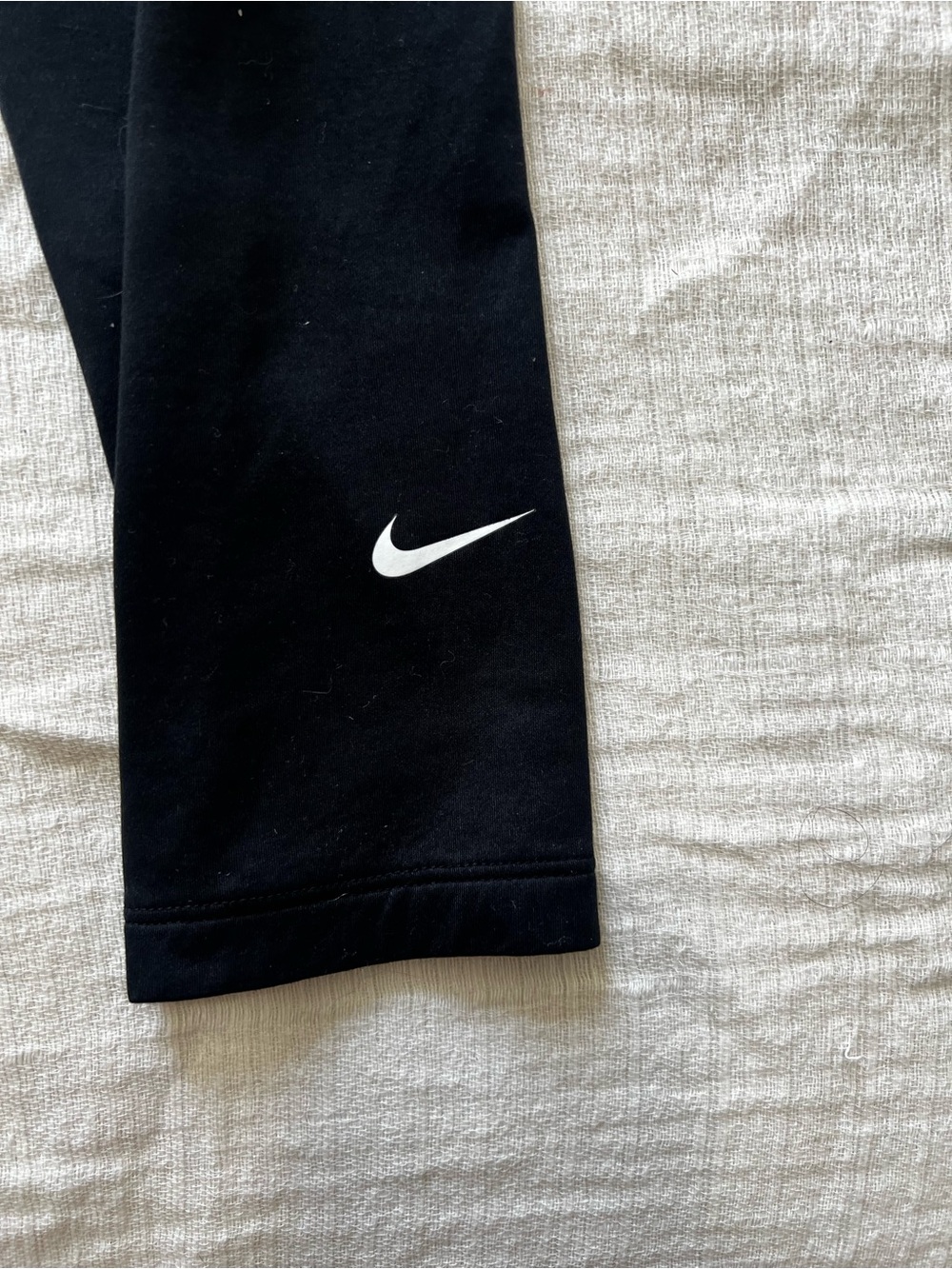 Nike Kids Black Leggings with White Swoosh Logo
